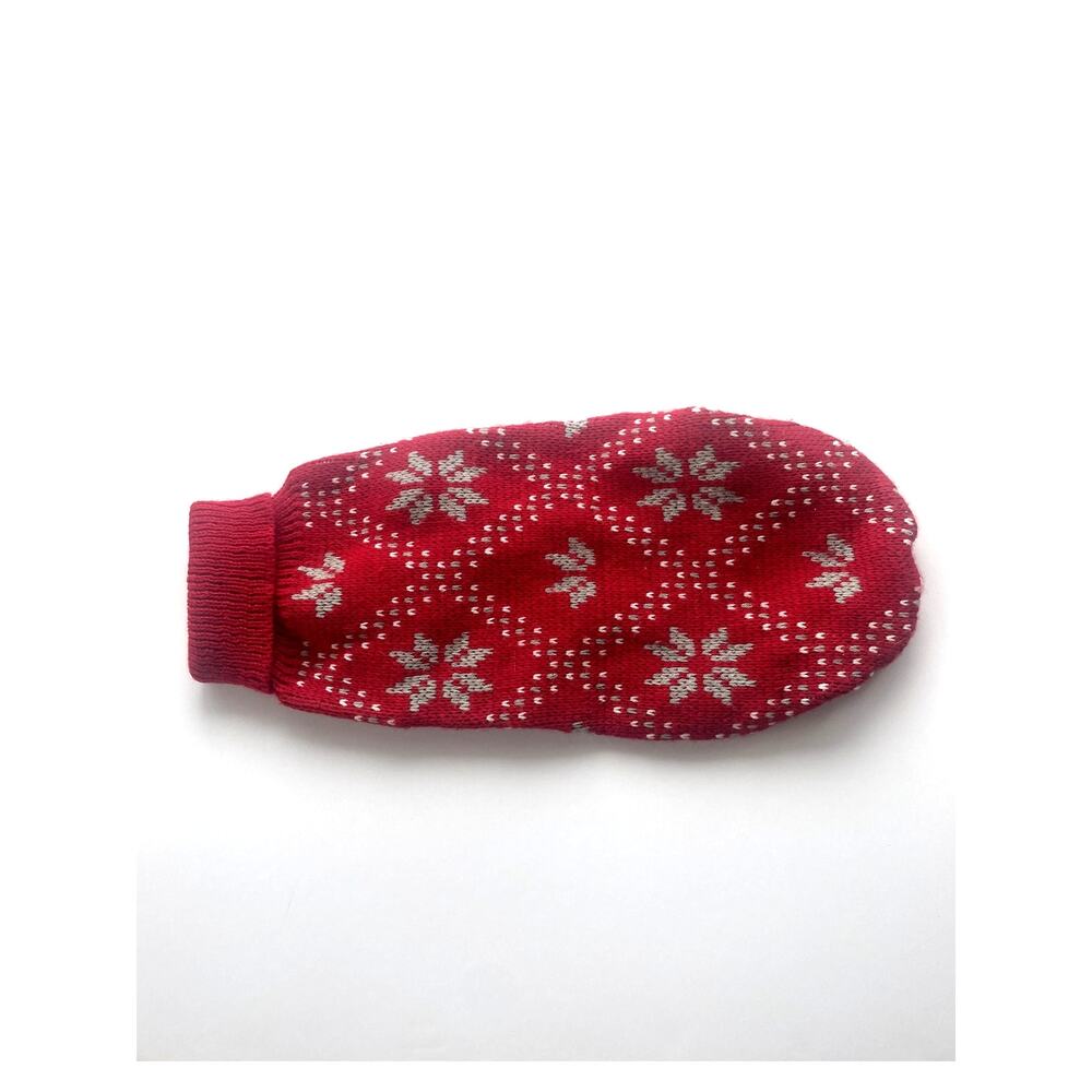 Dog Christmas Sweater Red w/ Gray Snowflakes